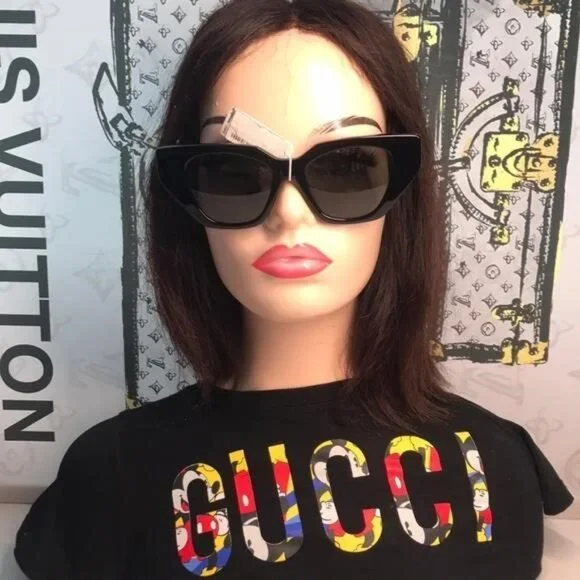 New Authentic Gucci Black Cat-Eye Sunglasses GG0641s 001 display picture 1